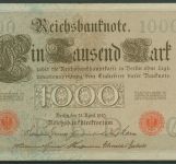 Dt. Reich 1000 Mark 1910, DEU-40c Serie Q/J, leicht gebraucht (K1540)