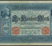 Dt. Reich 100 Mark 1908, DEU-32, gebraucht (K1534)