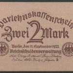 Dt. Reich 2 Mark 1922, DEU-196 kassenfrisch (K1078)