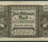 Dt. Reich 2 Millionen Mark 1923, DEU-101a, gebraucht (K1332)