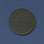 Preußen Pfennig 1860 A, König Friedrich Wilhelm IV., vz (m6651)