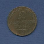 Preußen 2 Pfennige 1846 D, König Friedrich Wilhelm IV., sehr schön (m6660)