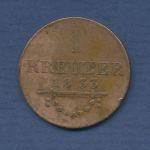 Sachsen-Meiningen Kreuzer 1833, Berhard Erich Freund, J 415 b ss (m6671)
