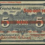 Hannover Handelskammer 500000 Mark 1923, Keller 2156, gebraucht (K1779)
