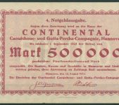 Hannover Continental 500000 Mark 1923, Keller 2153 e, gebraucht (K1782)