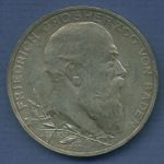 Baden 5 Mark 1902, Regierungsjubiläum Großherzog Friedrichs, J 31 vz/st (m6712)