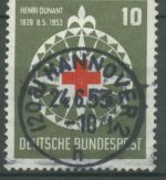 Bund 1953 125. Geburtstag von Henri Dunant, Rotes Kreuz 164 TOP-Stempel