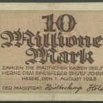 Herne 10 Millionen Mark 1923, Keller 2339 a, gebraucht (K1792)