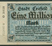 Crefeld 1 Million Mark 1923, Keller 912 g, gebraucht (K1807)