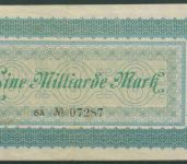 Coblenz 1 Milliarde Mark 1923 ohne Zonenstempel, Keller 866 v, gebraucht (K1846)
