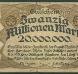 Hamborn August-Thyssen-Hütte 20 Mio Mark 1923, Keller 2106 l, gebraucht (K1848)