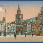 Nijmegen Marktplatz Geschäfte, gelaufen 1930, Marke fehlt (AK2600)