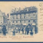 Augsburg Ludwigsplatz mit Augustbrunnen, gelaufen 1899 (AK4978)