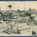 Marseille La Place d'Afrique Hafen, gelaufen 1908 (AK4931)