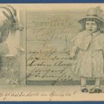 Fröhliche Ostern Mädchen und Ziege, gelaufen 1904 (AK4997)