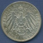 Preußen 3 Mark 1909 A, Kaiser Wilhelm II., J 103 vz+ (m6766)