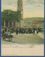 Eisenach Markt mit St. Georgenkirche, gelaufen 1904 (AK5067)
