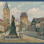 Eisenach Carlsplatz mit Luthrtdenkmal, gelaufen 1910 mit Bahnpost (AK5059)