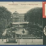 Wiesbaden Kurhaus mit Bowling-Green Straßenbahn, gelaufen 1911 (AK5159)