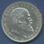 Württemberg 3 Mark 1911 F, König Wilhelm II., J 175 vz/st (m4779)