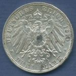 Württemberg 3 Mark 1910 F, König Wilhelm II., J 175 vz (m6782)