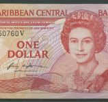 Ostkaribische Staaten 1 Dollar (1985-87) Suffix V, KM 17 v kassenfrisch (K1858)