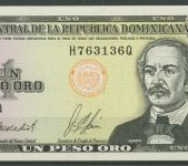 Dominikanische Republik 1 Peso 1987, KM 126 b kassenfrisch (K1859)