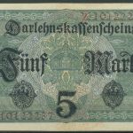 Dt. Reich 5 Mark 1917, DEU-61b Serie Z, fast kassenfrisch (K1469)
