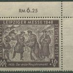 SBZ Allg. Ausgabe 1948 Leipziger Herbstmesse Borkengummi 198 y Ecke 2 postfrisch