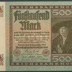 Dt. Reich 5000 Mark 1922, DEU-91d FZ E, leicht gebraucht (K1410)