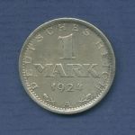 Deutsches Reich Weimar 1 Mark 1924 A, J 311 ss + (m6819)