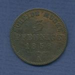 Schwarzburg 3 Pfennige 1858, Günther Friedrich Carl II., J 71 ss (m6826)