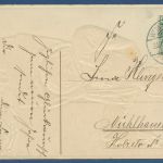 Viel Glück zum neuen Jahr Postbote Prägekarte, gelaufen 1911 (AK5354)