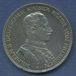 Preußen 3 Mark 1914 A, Kaiser Wilhelm II. in Uniform, J 113 vz (m6830)
