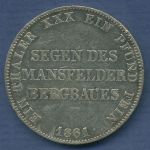 Preußen Ausbeutetaler 1861 A, Wilhelm I. J 93, sehr schön (m6833)