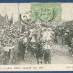 Battle of Flowers Jersey August 1904, gelaufen 1907 (AK5336)