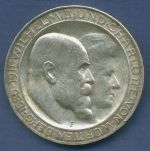 Württemberg 3 Mark 1911 F Silberhochzeit Wilhelm u. Charl., J 177 vz/st (m6843)