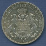 Hamburg 3 Mark Silber 1911 J, Wappen der Hansestadt, J 64 vz+ (m6848)