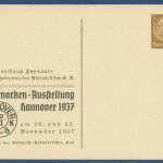 Dt. Reich 1937 Ausstellung Hannover Privatpostkarte PP 122C57 ungebr. (X41367)