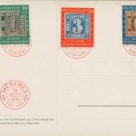 Bund 1949 100 J. Briefmarken Ersttagsbrief 113/15 FDC Karte, roter ESST (X19819)