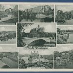 Halle an der Saale romantische Umgebung Burgen, gelaufen 1932 (AK5657)