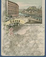 Gruss aus Salzburg Hotel zum Stein, gelaufen 1899 Marke fehlt (AK5644)