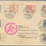 Zeppelin LZ 129 Olympiafahrt 1936 Brief mit Dt. Reich 609/16, gefaltet (SG40481)