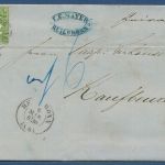 Württemberg Faltbrief mit 6 Kreuzer 18 xa, K 2 HEILBRONN n. Kaufbeuren (X41518)