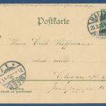 Fröhliche Ostern Familie Hase mit Kiepen unterwegs, gelaufen 1902 (AK5603)