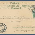 Fröhliche Ostern Hasen im Automobil unterwegs, gelaufen 1902 (AK5602)