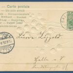 Fröhliche Pfingsten Maiglöckchen Blüten Prägekarte, gelaufen 1905 (AK5615)