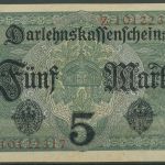 Dt. Reich 5 Mark 1917, DEU-61b Serie Z, fast kassenfrisch (K1469)