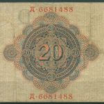 Dt. Reich 20 Mark 1908, DEU-29, gebraucht (K1558)