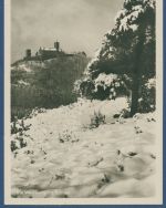 Eisenach Blick zur Wartburg im Schnee, gelaufen 1929 (AK5678)